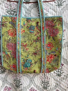 Sac fourre-tout en coton kaki foncé pour femmes avec broderie florale, style bohème, ouvert sur le dessus, sac de shopping pour femmes toutes saisons - Product Image 5