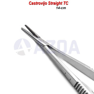 Portaagujas Castroviejo de Acero Inoxidable de Alta Calidad, Recto, TC, Instrumento de Microcirugía, Carburo de Tungsteno - Product Image 4