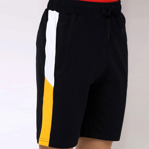 Men's White Yellow Black Color Blocking Crew Neck T-Shirt <b>Set</b> Breathable <b>Knitted</b> Polyester Cotton Casual Summer Shorts - Product Image 6