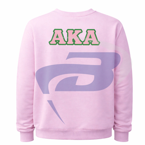 Alfa |   Kapa |   Sudadera Rosa con Temática de la Hermandad Alpha con Letras Verdes en Relieve, Ropa Universitaria para Miembros de la Hermandad AKA - Product Image 2