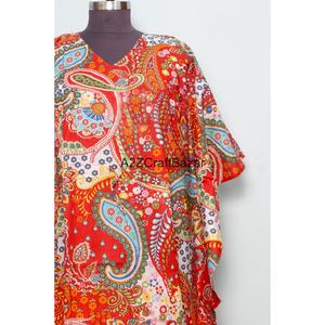 Vestido Kaftán de Algodón para Mujer, Estampado Floral, Túnica India, Talla Única, Ropa de Verano para Fiesta, Ropa de Dormir, Estilo Relajado - Product Image 2