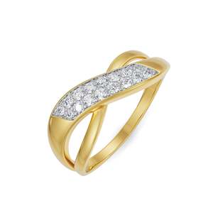 Anillo Moderno con Incrustaciones de Moissanita de Corte Redondo y Banda Trenzada Chapada en Oro, Joyería de Boda - Product Image 3