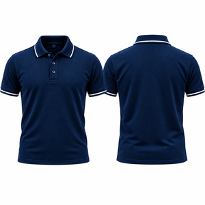 Chemise d'uniforme d'entreprise personnalisée en piqué, col rond, manches courtes, anti-plis, respirante, épaules tombantes - Product Image 2