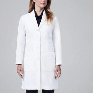 Blouse de laboratoire blanche tissée pour femmes, uniforme d'hôpital, blouse de médecin, 3 poches, fermeture à boutons-pression - Product Image 3