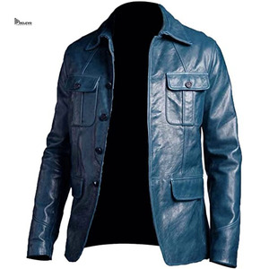Chaqueta de Cuero para Hombre, Estilo Motero, Moda Urbana, Abrigo de Invierno de Alta Calidad, Fabricante OEM al por Mayor - Product Image 4