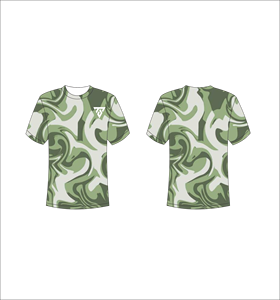 Camiseta de Manga Corta con Estampado de Camuflaje para Hombre, Cuello Redondo, Corte Regular Informal, Transpirable, de Poliéster Tejido - Product Image 1