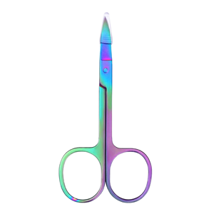Tijeras para Cejas de Acero Inoxidable Arcoíris, Hoja Recta Afilada, Herramienta de Belleza y Cuidado Personal, Recortador de Cutículas para Diestros - Product Image 1