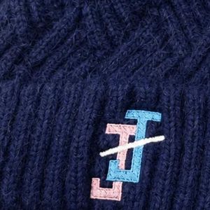 Gorro de Punto Personalizado de Mezcla de Cachemira con Pompón de Piel, Gorro de Invierno Cálido y Suave con Borde, Bordado Personalizado, Cómodo y a la Moda - Product Image 4