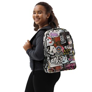 Sac à dos élégant pour homme en cuir véritable, imperméable et léger, motif graffiti, grande capacité de rangement, compartiment pour ordinateur, raffiné - Product Image 1