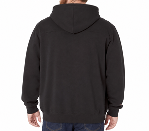 Sudadera con Capucha Negra para Hombre, Cierre de Cremallera de un Cuarto, Corte Regular, Forro Polar, con Bolsillo Delantero, Estilo Casual para Otoño - Product Image 2