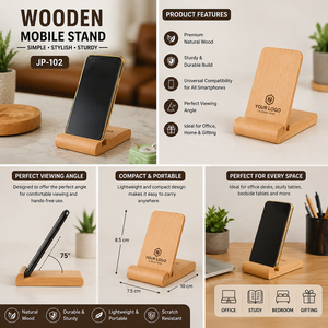 Support de téléphone portable décoratif personnalisé en bois imprimé, accessoire de bureau pour Halloween et Noël - Product Image 4
