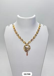 Collier chaîne classique en or massif 22 carats Paris, unisexe, pour usage quotidien, bijoux fins, cadeau pour mariage ou fête - Product Image 2