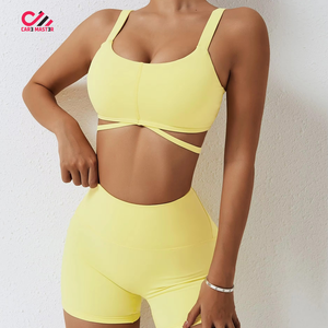 Seamless Yoga Set Fitted Workout Woman Gym Wear Short Set Top Shirt Scrunch <b>Booty</b> Gym Shorts Women's Sets 2 piece set women - Product Image 1