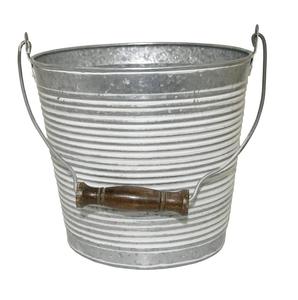 Maceta de Acero Galvanizado, Diseño Rústico para Exteriores con Asa, Capacidad Personalizada, Macetas para Flores para el Hogar y el Jardín - Product Image 1