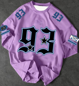 Camiseta de Fútbol Americano de Algodón Grueso, Talla Grande, Número Frontal Personalizado, Ropa Deportiva de Gran Tamaño, Estilo Urbano, Marca Privada OEM - Product Image 1