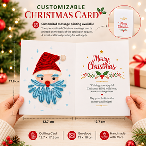 Carte de vœux de Noël en quilling Père Noël en gros, faite à la main, de haute qualité, fabricant OEM/ODM, papeterie, carte cadeau - Product Image 4