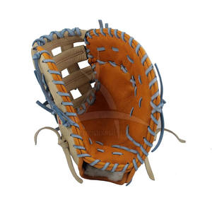 <b>Baseball</b> <b>Glove</b> Infield Orange with Blue Stitching Full Finger H-Web Design Left Handed Throw Durable 11.5 Inch for Adult Players - Product Image 1
