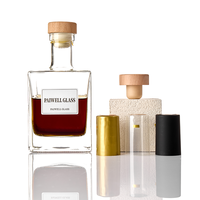 Bouteilles de vin en verre personnalisées avec logo, 375 ml, 500 ml, 750 ml, bouteilles en verre pour vodka, whisky, rhum avec bouchon