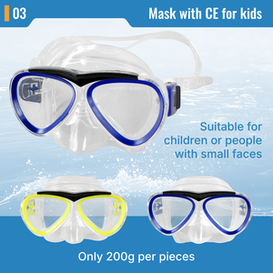 Máscara de Buceo AROPEC con Marco, Lente de Vidrio Templado Antivaho, Protección UV, Correa de Silicona Ajustable para Snorkel, Deportes Acuáticos, Niños - Product Image 4
