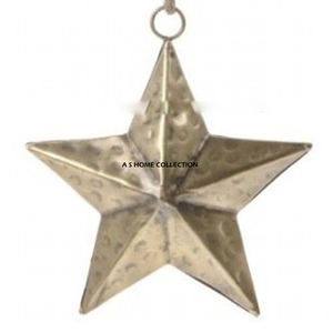 Ornement de Noël blanc en forme d'étoile en bois, style rustique, avec boîte, Père Noël, à bon prix - Product Image 4