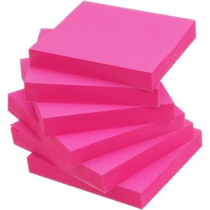 Rose Red 3x3 Self-Stick Memo Pads 6 Pads Per Set 100 Sheets/Pad <b>Sticky</b> <b>Notes</b> - Product Image 1