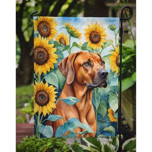 Drapeau de jardin multicolore Rhodesian Ridgeback Tournesols Artistique Patio Yard Banner for Mailbox & Flower Beds Decor Garden Size - Product Image 3