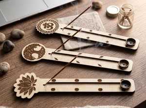 Porte-encens en bois gravé sur mesure, Om, brûleur de bâtonnets de lotus, décoration bohème pour la maison, méditation spirituelle, salle de Puja, cadeau de pendaison de crémaillère - Product Image 5