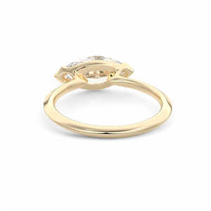 Anillo de compromiso minimalista con diamante cultivado en laboratorio de corte marquesa, anillo de oro solitario, joyería nupcial única - Product Image 4