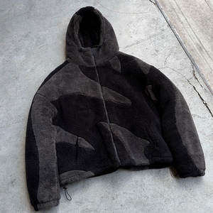 Veste en polaire sherpa chaude et élégante pour homme avec col montant et fermeture éclair, vêtement d'extérieur d'hiver doux et confortable, épais - Product Image 4