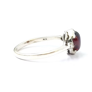 Natural Oval <b>Garnet</b> Minimalist <b>Ring</b> Crafted In 925 Sterling Silver Wearable Any Occasion Daily Wear - Product Image 3