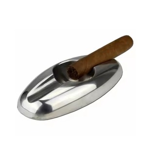 Premium Finish Metal Ashtray Deep Bowl Cigarette Ash Holder Windproof Outdoor Indoor Smoking <b>Table</b> Use - Product Image 2