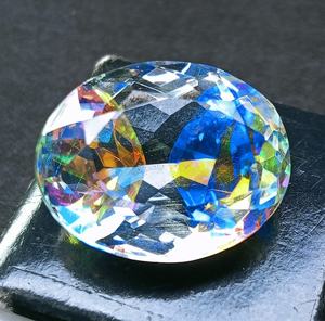 พลอยโทแพซสีรุ้งธรรมชาติทรงรีหลากสี สำหรับทำจี้สร้อยคอ ขายส่ง - Product Image 5
