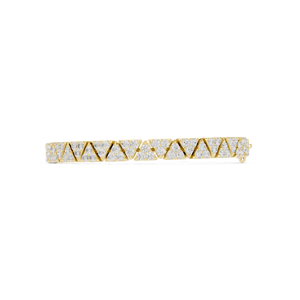 Bracelet tennis en or jaune 14 carats avec maillons en V et diamants - Product Image 3