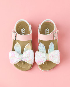 OZKIZ Korean Kids Premium Sandals Open <b>Toe</b> Bow Breathable Polyester Fashionable Summer Shoes for 2-7 Years Girls Wholesale - Product Image 6