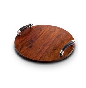 Heavy Duty Wooden Serving Tray Premium Natural Solid Wood Breakfast Tray For <b>Home</b> Kitchen Hotel Restaurant And Daily Use - Product Image 3