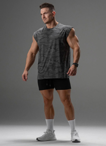 T-shirt de sport à épaules tombantes, coupe ample, ourlet droit, fentes latérales, mélange coton et élasthanne, col rond - Product Image 3