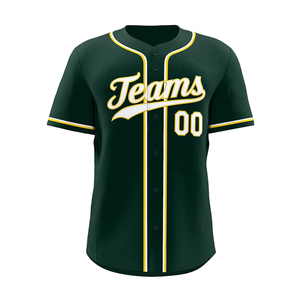 Maillot de baseball uni en maille pour hommes, col en V, brodé, imprimé par transfert thermique, personnalisable, pour adultes, vente en gros - Product Image 3