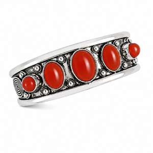 Redstone Hydro Carnelian Artisan Classic Bezel Setting Gold/<b>Silver</b> Plated Oval Unisex Open Bangle Handmade Brass Gift Fashion - Product Image 1
