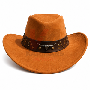 Proveedor Mayorista de Sombreros Vaqueros de Cuero Occidental con Ala Ancha para Exteriores, Sombreros de Rancho, Logotipo Personalizado OEM para Distribuidores Globales - Product Image 1