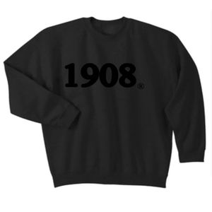 เสื้อสเวตเชิ้ตสีดำปี 1908 ผ้าเชนิลล์ คอกลม ยูนิเซ็กซ์ ผ้าฝ้ายพรีเมียม เนื้อนุ่ม สไตล์มินิมอล ใส่สบาย - Product Image 2