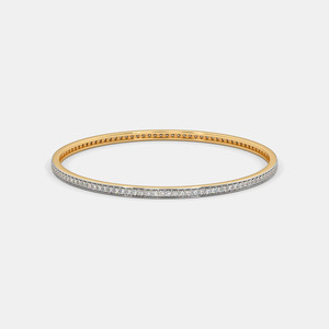 Half Eternity Diamond Line Gold <b>Bangle</b> <b>Bracelet</b> - Product Image 4