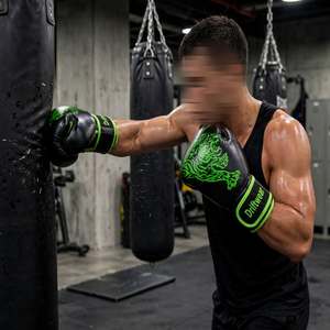 Guantes de Boxeo Personalizados con Estampado de Tigre Negro y Verde, Guantes de Entrenamiento de MMA, Guantes Ligeros para Boxeo, Kickboxing y Sparring - Product Image 3