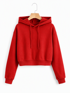 Unisex Black Cropped Hooded Pullover Fleece Hoodie Embroidered Eco-Friendly Boxy Fit Casual Winter Wholesale - Product Image 2