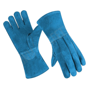 Gants de soudeur en cuir de vachette à fente latérale, résistants à la chaleur, respirants, avec manchette de sécurité anti-vibration, pour la sécurité au travail. - Product Image 2