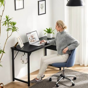 Moderno stile semplice 55 pollici in legno nero scrivania da ufficio con lo stoccaggio per l'uso del Computer - Product Image 1