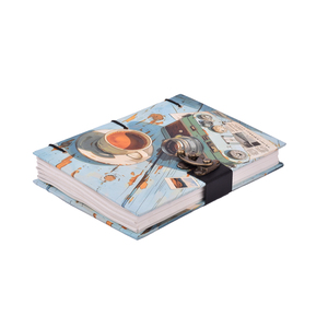 <b>A5</b> Vintage Camera Coffee Theme Handmade Paper Notebook Lock <b>Diary</b> | 200 Pages Double Side Writing Eco Friendly Premium Journal - Product Image 1