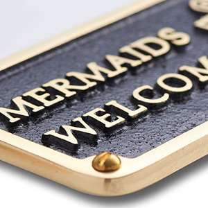 แผ่นป้ายติดผนังทองเหลืองลายสมอเรือ - Product Image 2