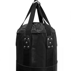 Sac de frappe double noir en cuir avec semelle extérieure en EVA, rembourrage en coton, fermeture éclair, hauteur réglable, durable pour adultes et jeunes - Product Image 4