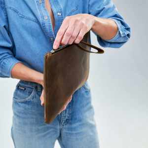 Bolsa de Cosméticos de Cuero Genuino Hecha a Mano, Vintage, Impermeable y de Lujo para Mujer, para Viaje y Maquillaje, LCB-0017, Venta al Por Mayor - Product Image 4