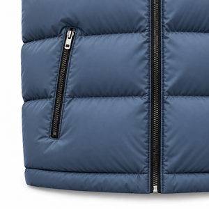 Men's Blue <b>Hooded</b> Puffer Vest Quilted Sleeveless Waistcoat Zip Up Winter <b>Gilet</b> - Product Image 4